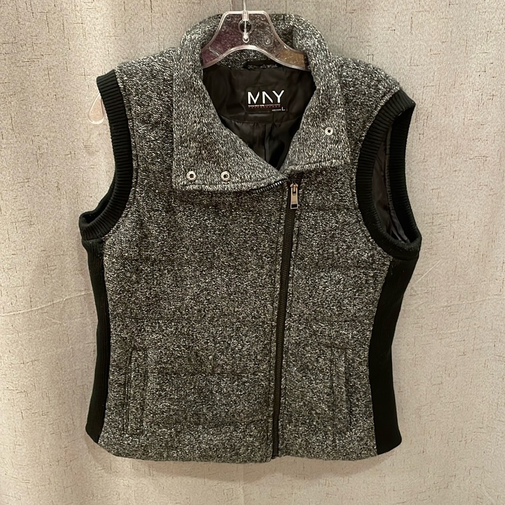 Marc New York Performance Outdoor Sweater Vest Jacket Large L Grey Black